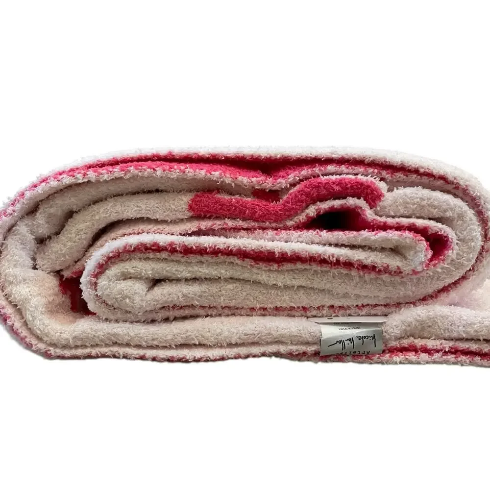 Nicole Miller Reversible Christmas Tree Throw Blanket 50x70 Hot Pink & White New